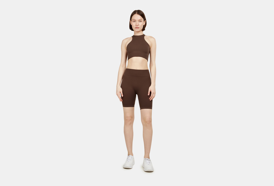 Изображение товара Велосипедки бесшовные в рубчик Oxbay Шоколад