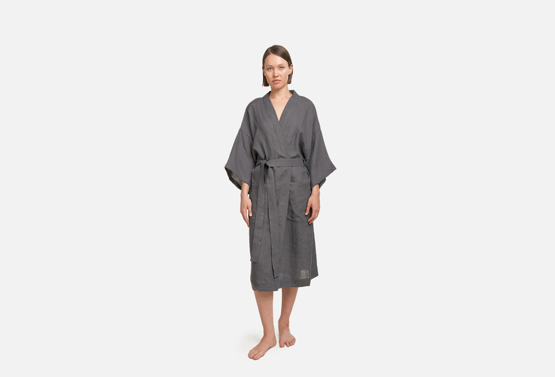 

Халат-кимоно LINEN TEXTURE, Серый, Графитовый