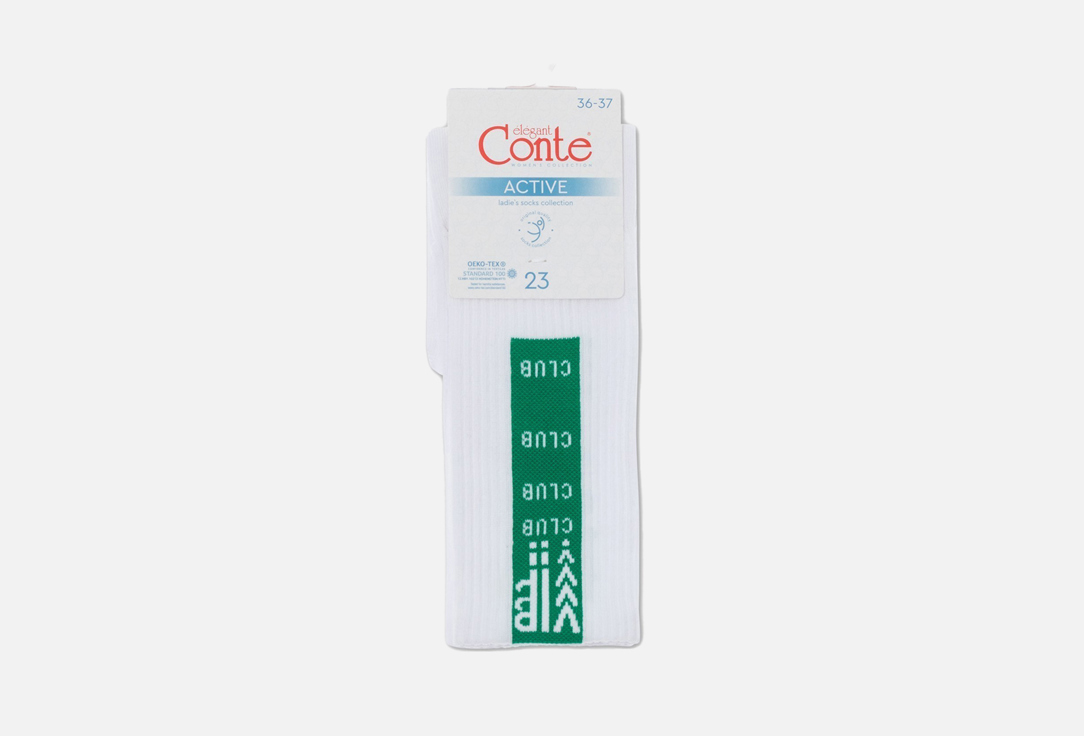 Носки CONTE ELEGANT Active бело-зеленые 38-39 мл носки conte elegant active серый 38 39 размер