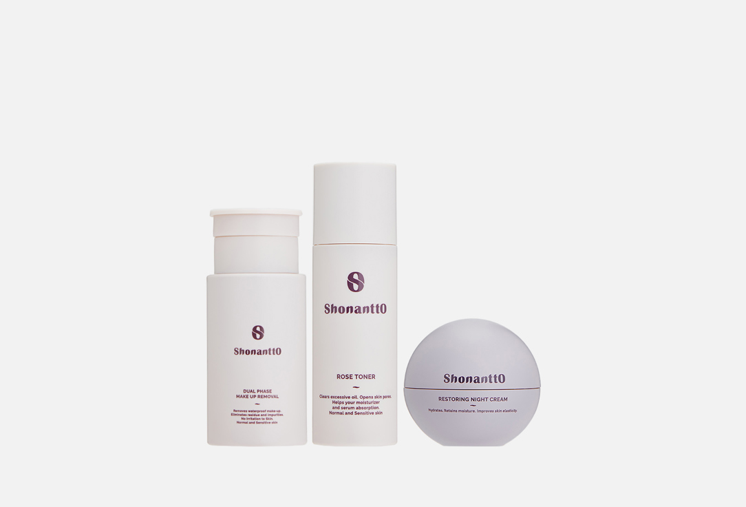 

Набор для ухода за кожей лица SHONANTTO, NIGHT HYDRATION 3 шт