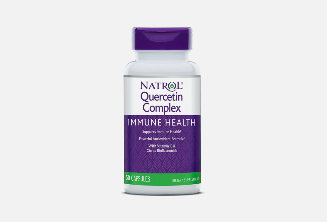 БАД для укрепления иммунитета NATROL Кверцетин 500 мг, Витамин С 1000 мг в капсулах 