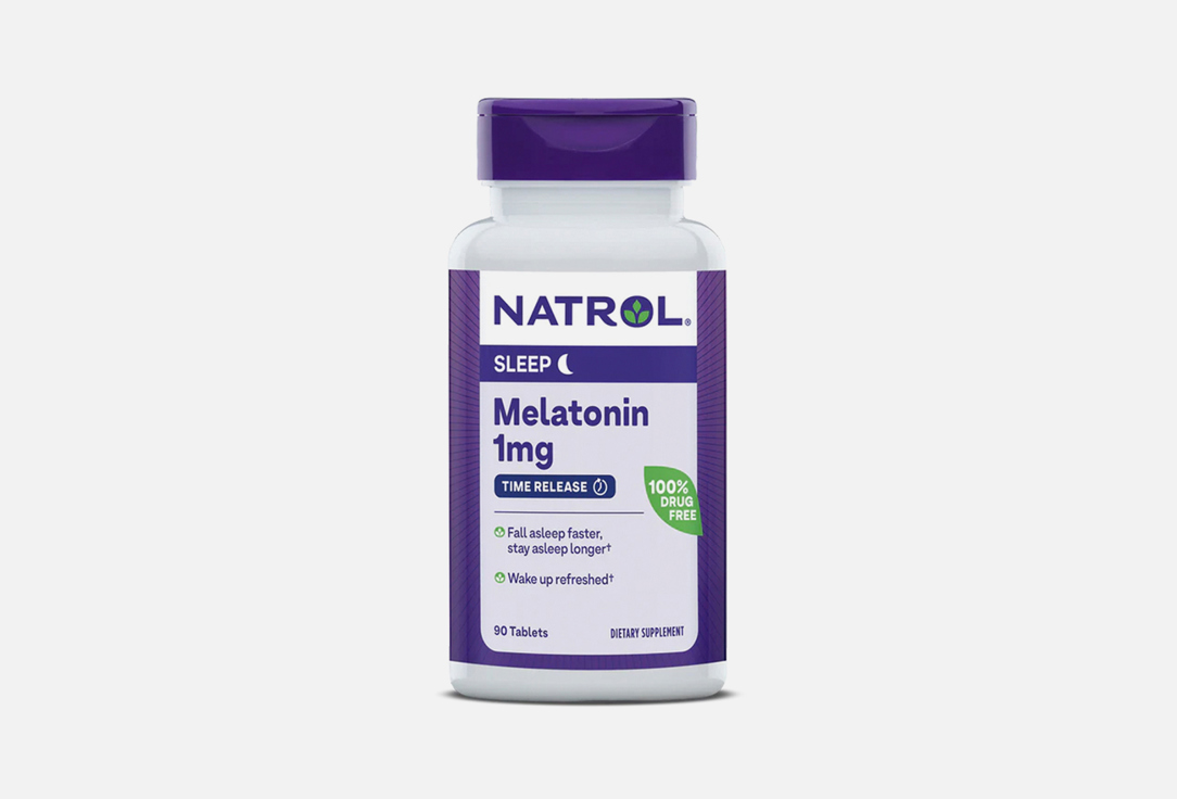 цена БАД для здорового сна NATROL Мелатонин 1 мг в таблетках 90 шт