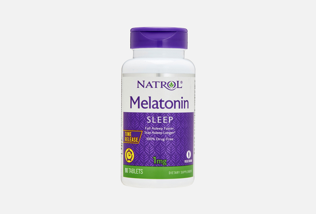 БАД для здорового сна NATROL Мелатонин 1 мг в таблетках 90 шт