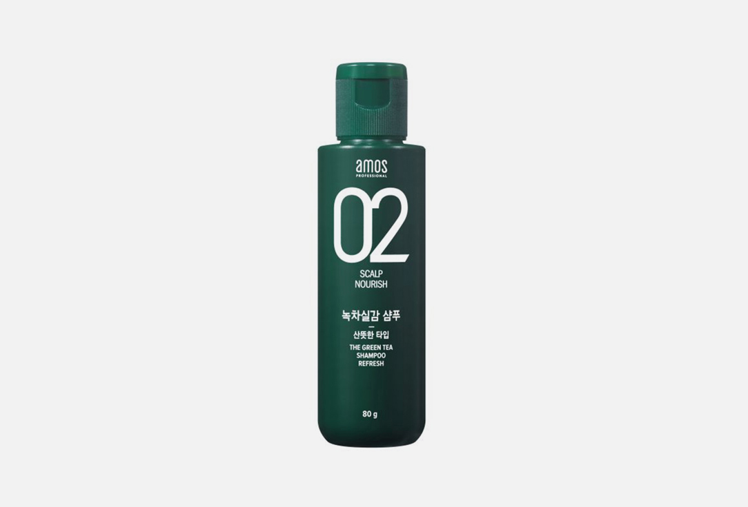 освежающий Шампунь для волос AMOS PROFESSIONAL THE GREEN TEA 80 мл