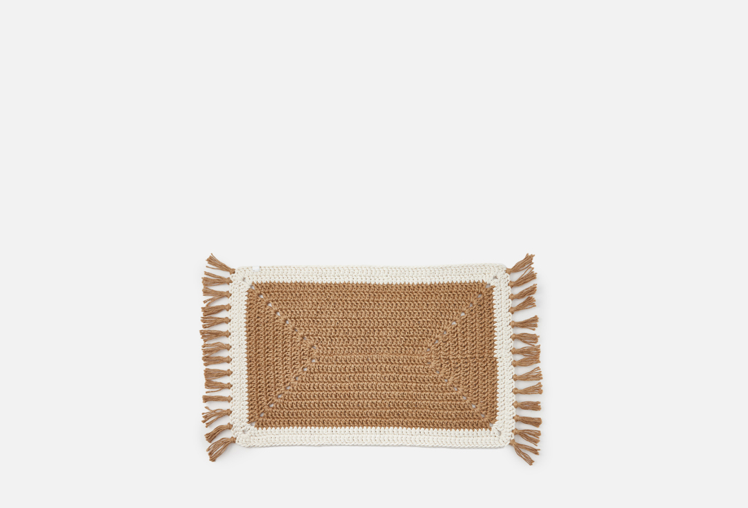 Изображение товара Ковер прямоугольный Casa Bella с кисточками 50х80 см натуральный джут и хлопок