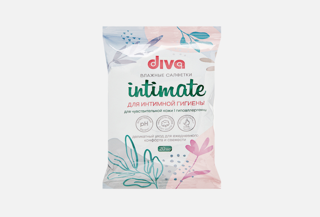 Изображение товара Влажные салфетки для интимной гигиены Diva для чувствительной кожи Россия