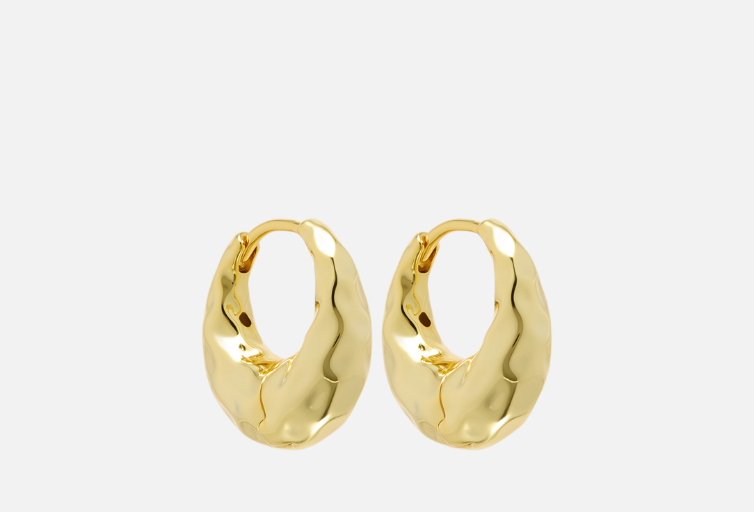 Earrings made of brass with rhodium plated gold color 1 шт