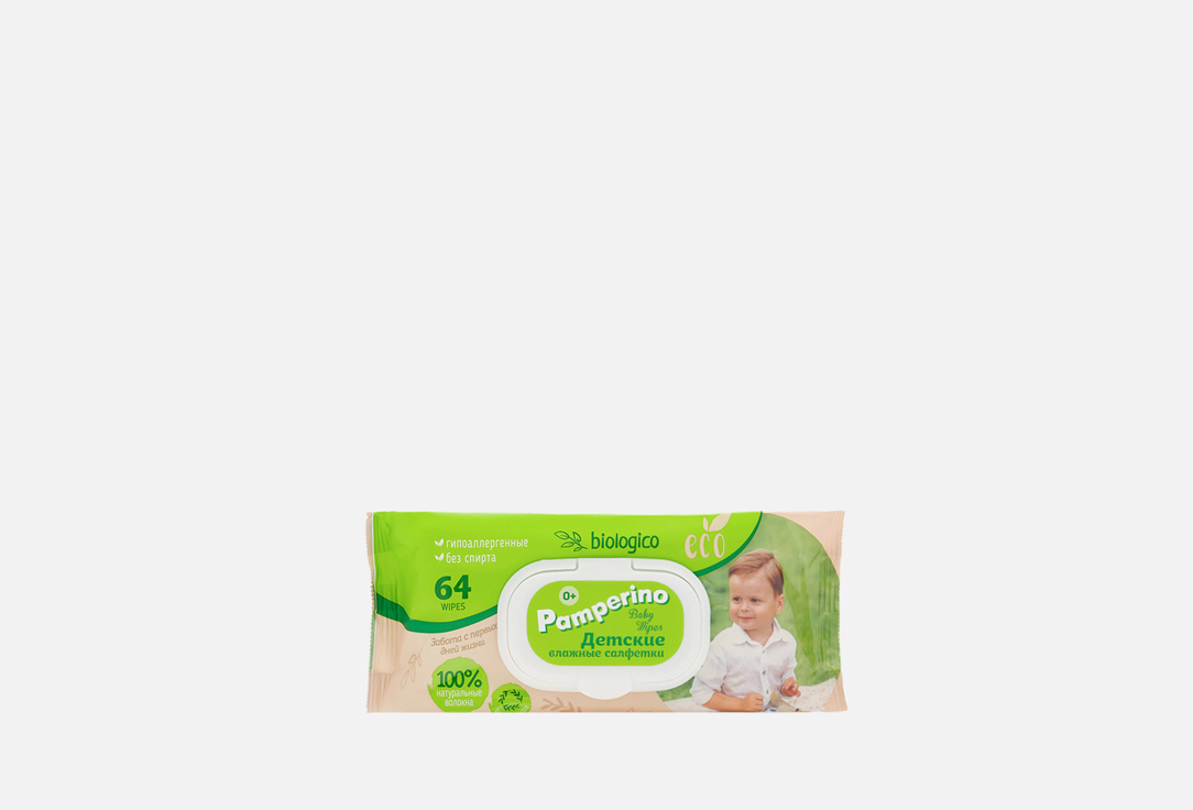 

Влажные салфетки PAMPERINO, №64 baby wet wipes 64 шт