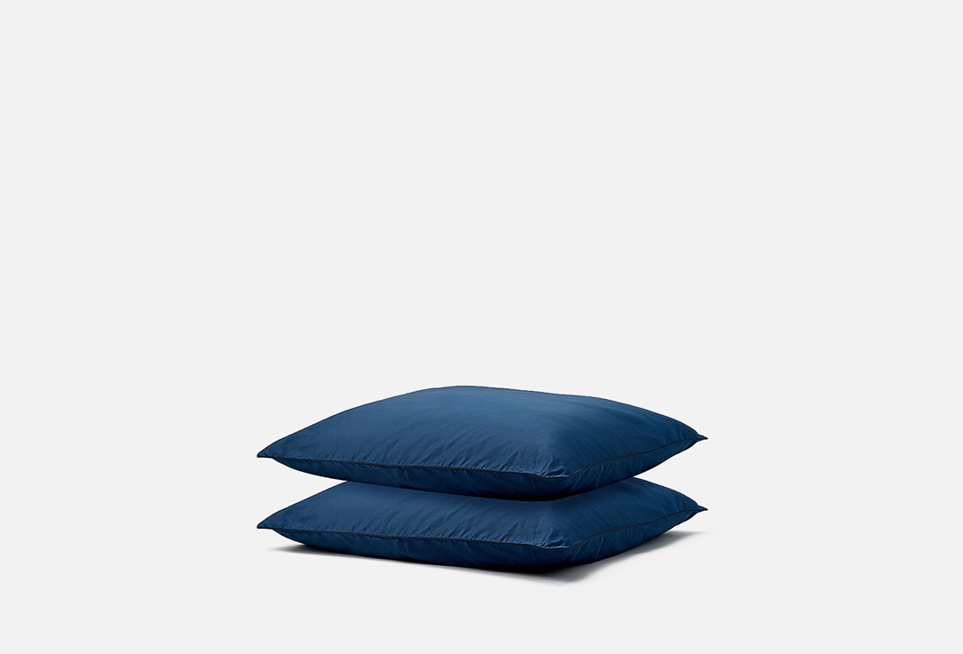 Изображение товара Комплект наволочек Soft Silver круиз синий 70х70 антибактериальный сатин из австралийского хлопка