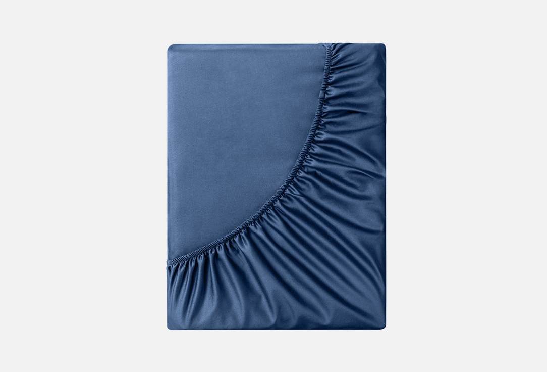 Простыня на резинке SOFT SILVER Antibacterial Bedsheet Круиз, синяя, полутораспальная
