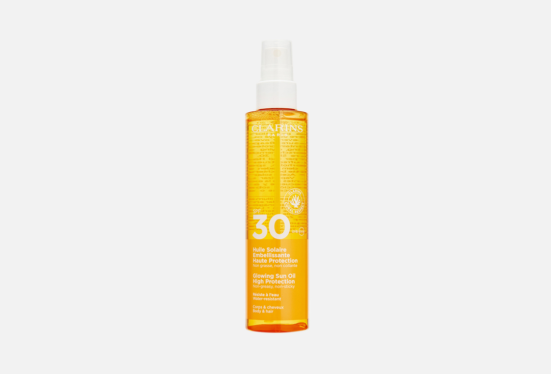 Изображение товара Солнцезащитное масло для тела и волос SPF 30 Clarins Huile Solaire Embellisante