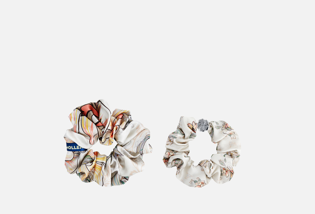 

Комплект шелковых резинок для волос MOLLEN, Лазоревый цветок, жемчужно-белый 2 шт