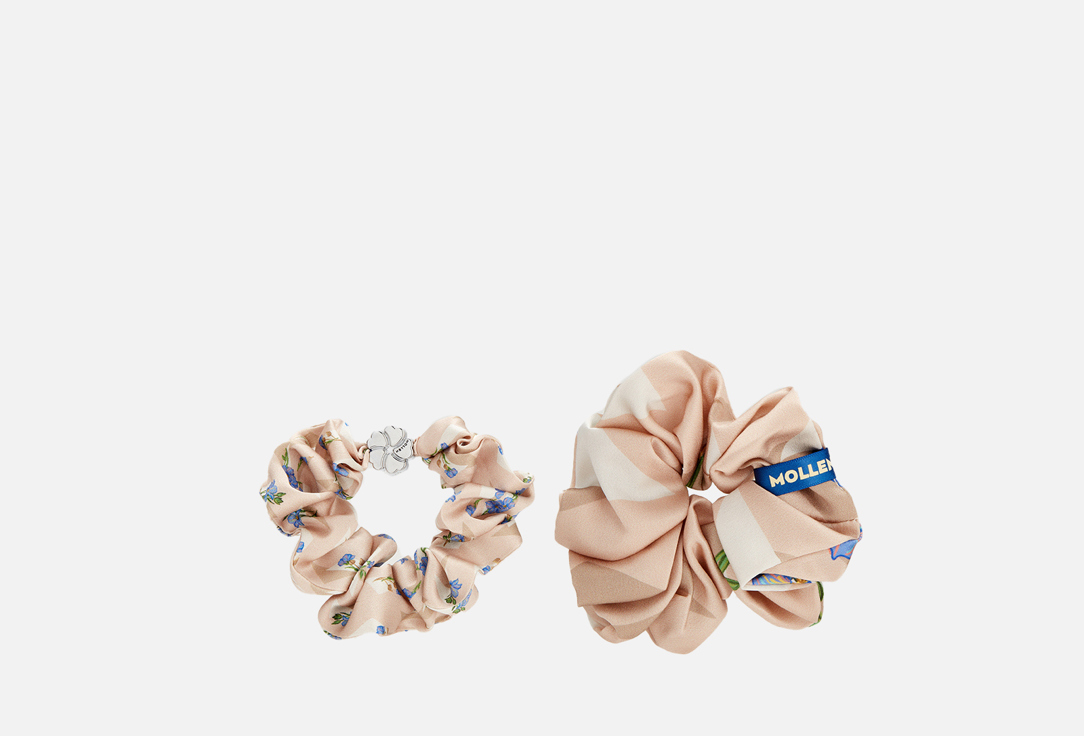 

Комплект шелковых резинок для волос MOLLEN, Первоцвет, пудровый 2 шт