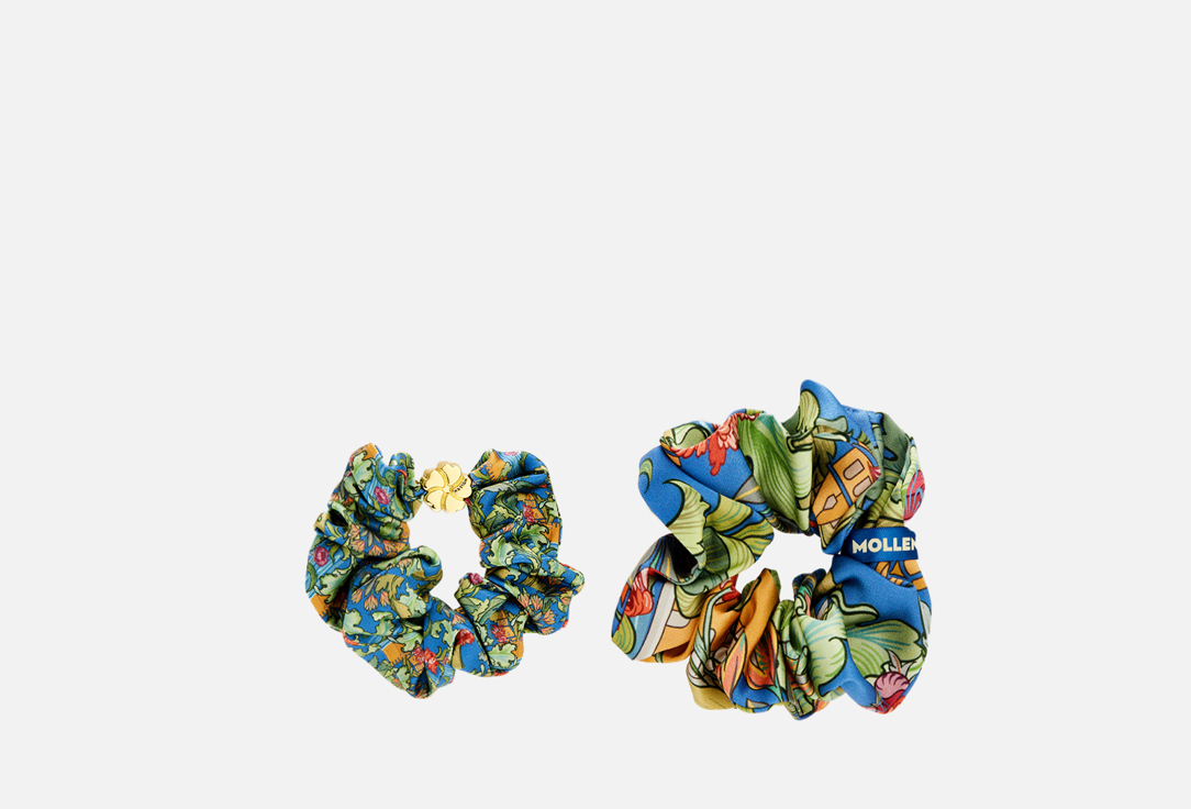 

Комплект шелковых резинок для волос MOLLEN, Рассвет, васильково-синий 2 шт