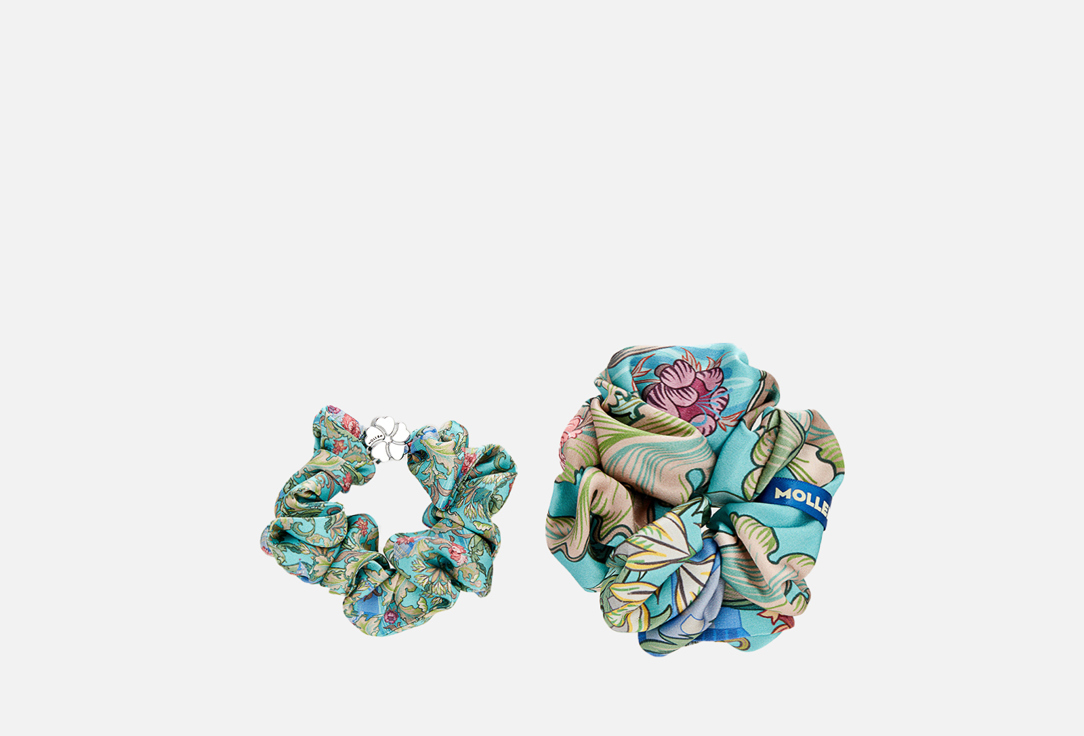 

Комплект шелковых резинок для волос MOLLEN, Рассвет, светло-бирюзовый 2 шт