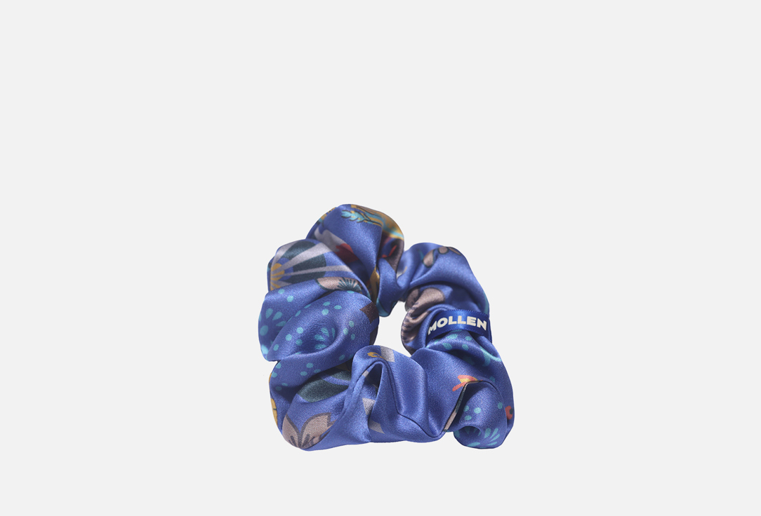 Широкая шелковая резинка для волос MOLLEN Оммаж, васильково-синяя 1 шт