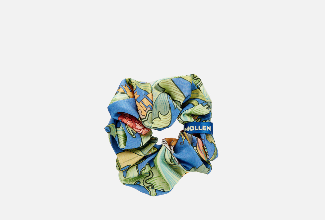 Изображение товара Шелковая резинка для волос Mollen Рассвет васильково-синяя из натурального шелка