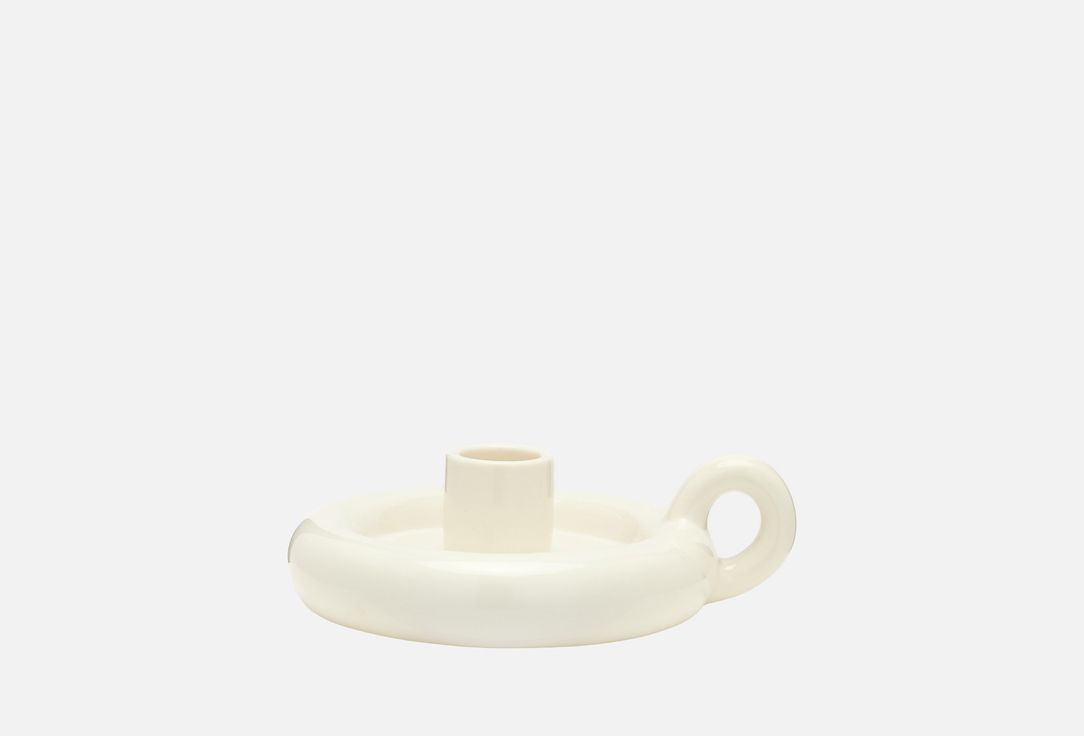 Изображение товара подсвечник с подносом и ручкой andplus candle holder 6.5 white