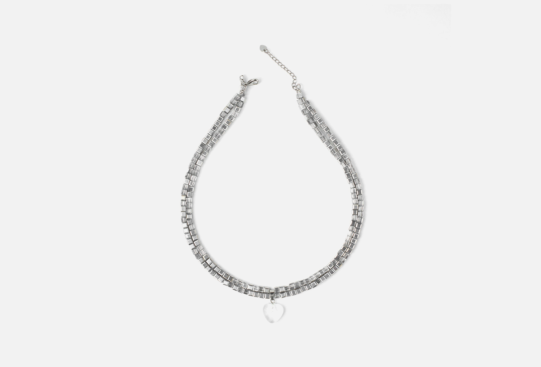 Изображение товара Колье Лед 19.stone Double necklace из ювелирного стекла с сердцем