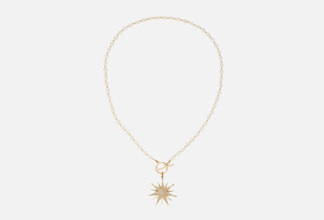 Pearl necklace with sun pendant 1 шт