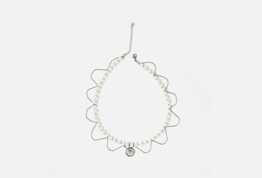 Изображение товара Колье фантазийное 19.stone Natural pearl necklace with chains and round pendant