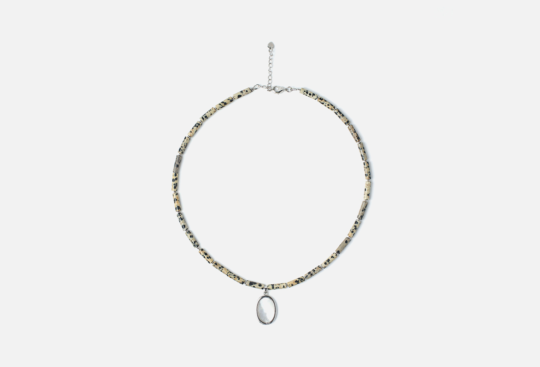 Колье из яшмы 19.STONE Jasper necklace with mother-of-pearl pendant 1 шт