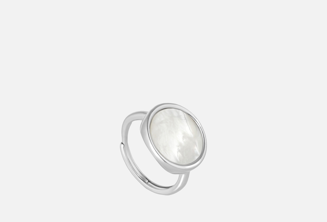 Изображение товара Кольцо 19.stone Ring with round mother of pearl in rhodium