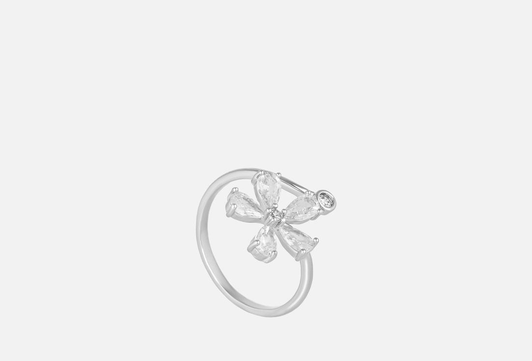 

Кольцо 19.STONE, The ring is a dimensionless flower with zirconium in rhodium 1 шт