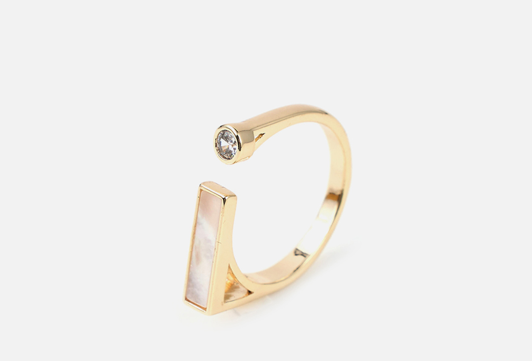 Изображение товара Кольцо 19.stone Ring with zirconium and rectangular mother of pearl