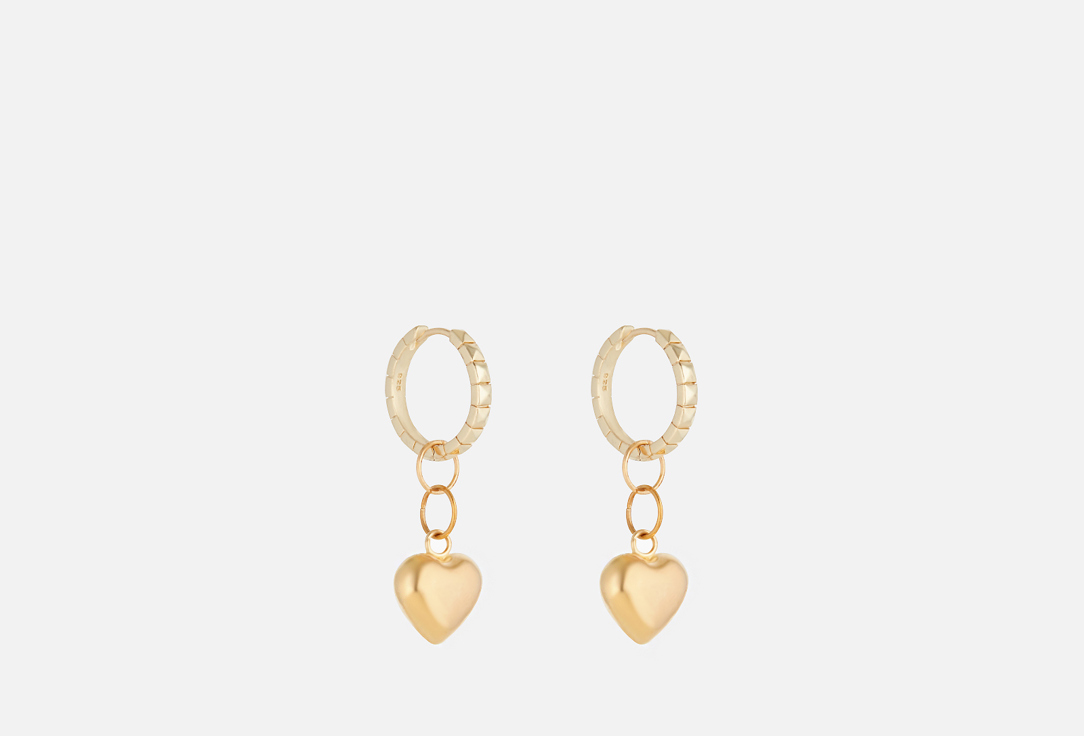 

Серьги с пухлыми сердцами в золоте 19.STONE, Earrings with plump hearts in gold 2 шт