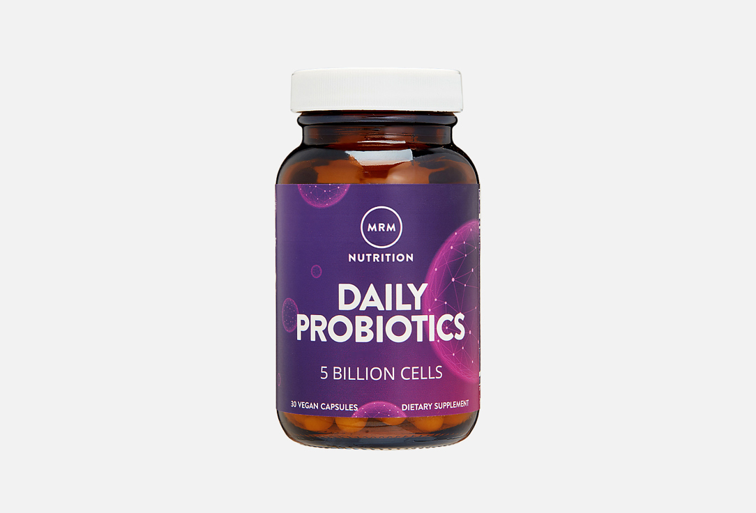 цена БАД для поддержки пищеварения MRM NUTRITION INC Daily probiotics инулин 500 мг, комплекс MICROBAC 16 видов 100 мг в капсулах 30 шт