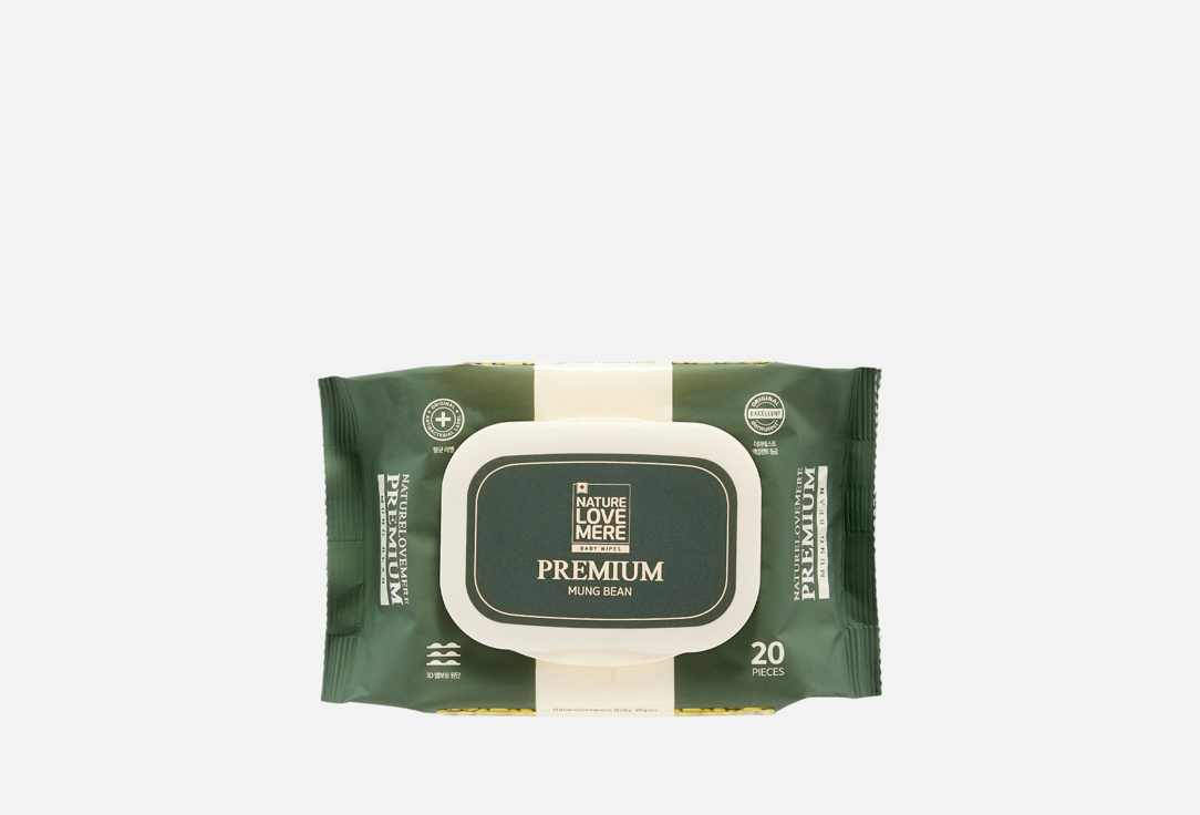 

Влажные салфетки NATURE LOVE MERE, Mung Bean 20 шт
