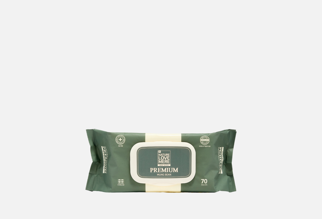

Влажные салфетки NATURE LOVE MERE, Mung Bean 70 шт