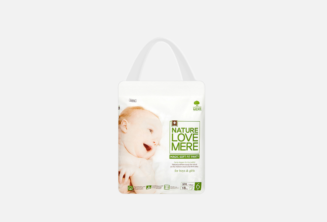 

Трусики-подгузники NATURE LOVE MERE, MAGIC SOFT, XXL,13kg 18 шт