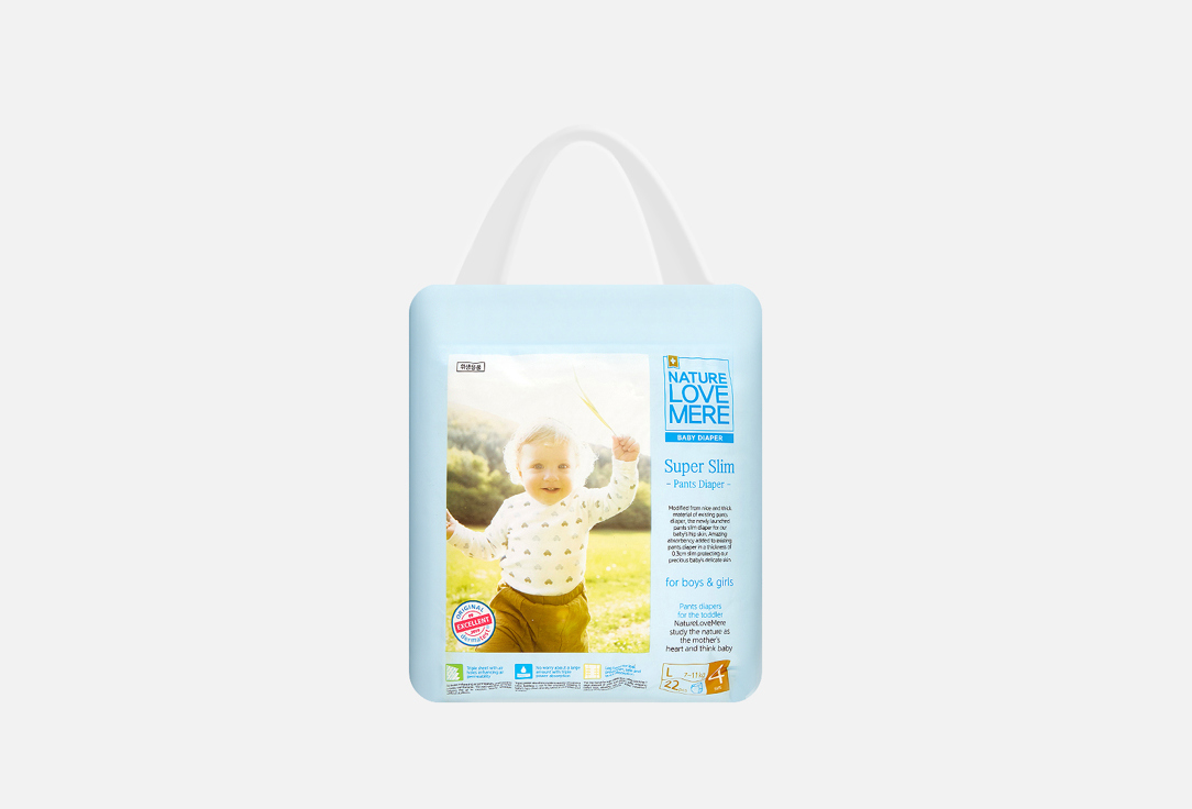 

Трусики-подгузники NATURE LOVE MERE, Super Slim, L, 7-11kg 22 шт