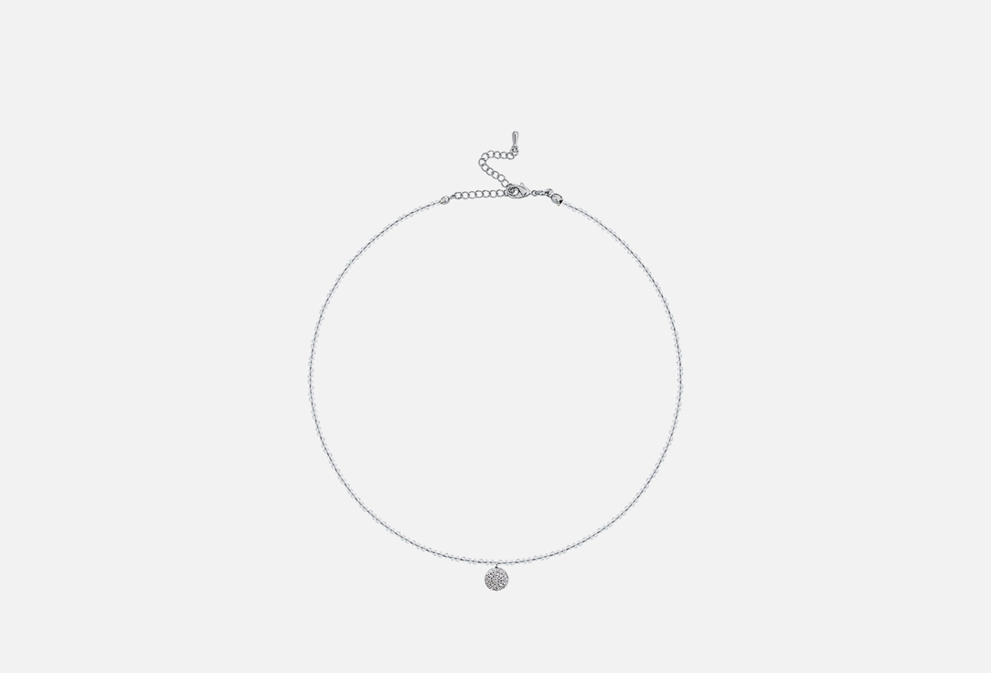 Изображение товара Колье чокер из прозрачного циркона LOVE с круглой подвеской