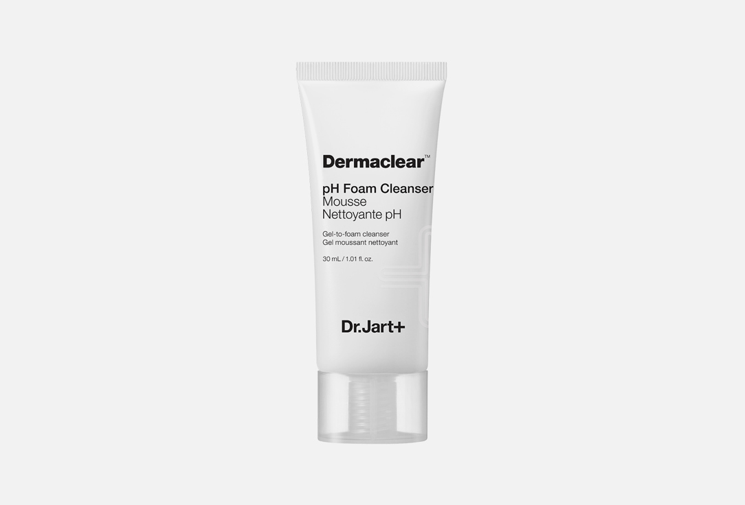 Пенка для умывания глубокого очищения для чувствительной кожи DR.JART+ Dermaclear Cleansing Foam PH 30 мл средства для умывания dr jart биоводородная микро вода для очищения и тонизирования кожи dermaclear
