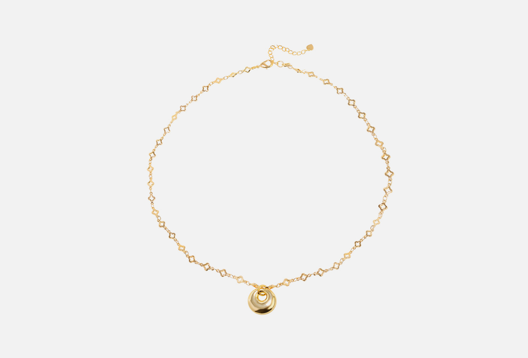 Колье с подвеской круг JEWELLERY BAR Necklace with a Lucky clover symbol and a Circle gold 1 шт