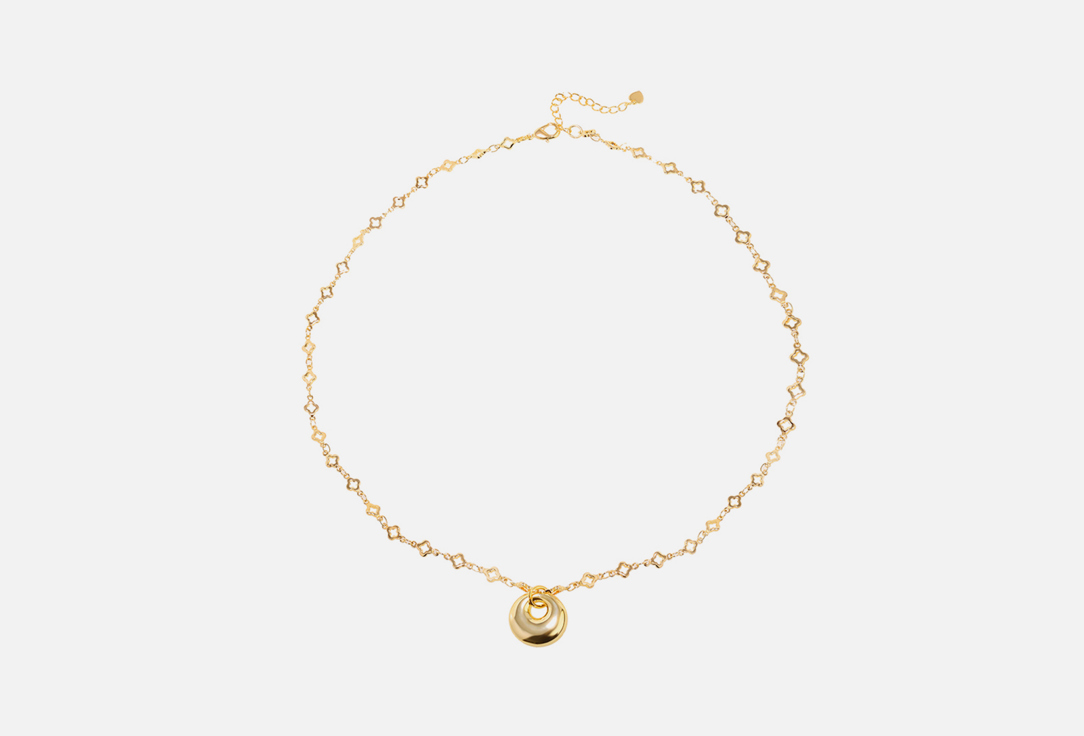 Necklace with a Lucky clover symbol and a Circle gold 1 шт