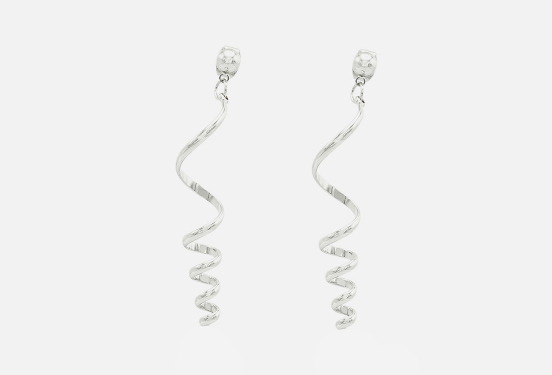 

Серьги спирали JEWELLERY BAR, Spiral earrings rhodium plating 2 шт