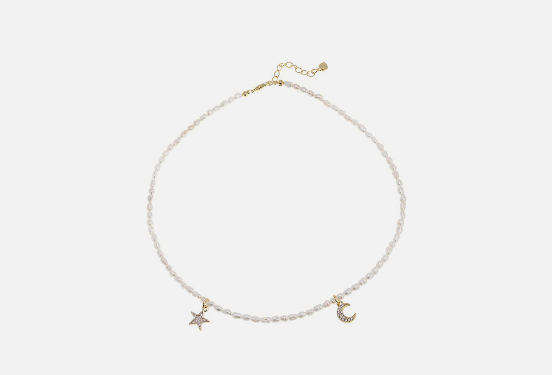 Изображение товара Чокер из речного жемчуга с подвесками Звезды и Луны