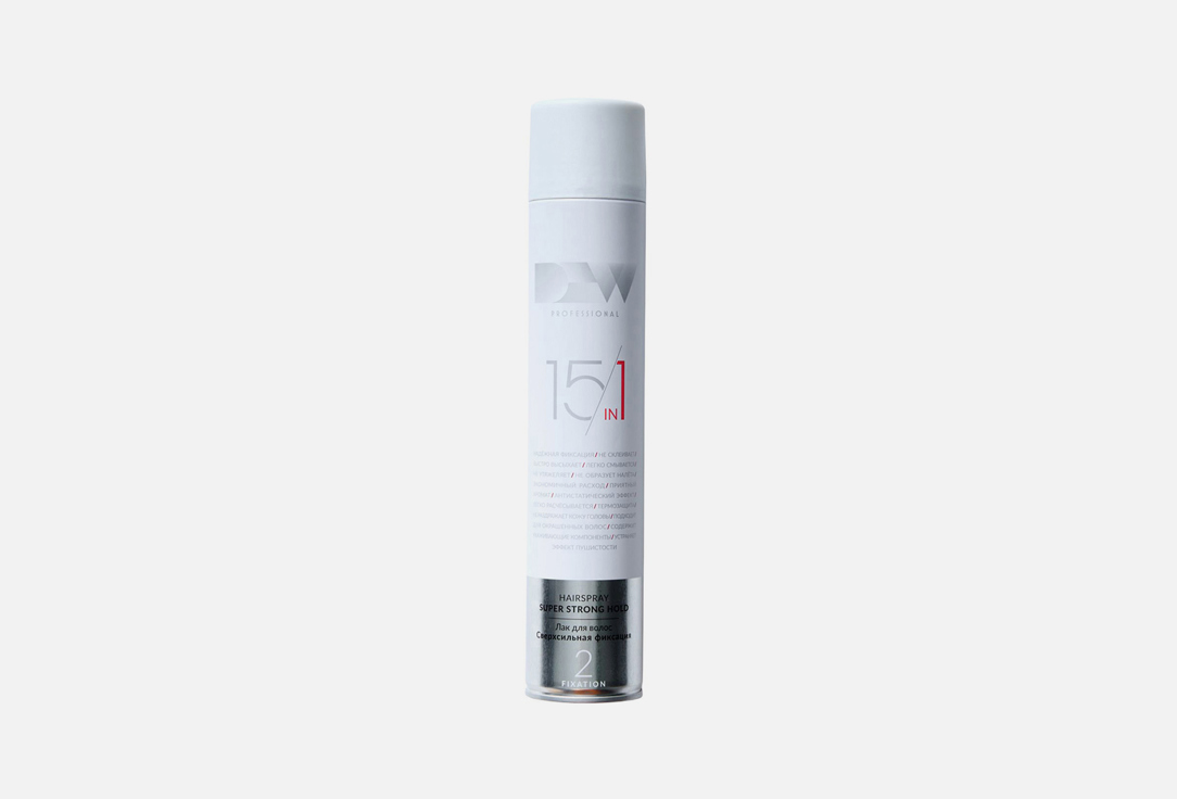 Профессиональный лак для волос сверхсильной фиксации DEW 15 in 1 extra strong  500 мл