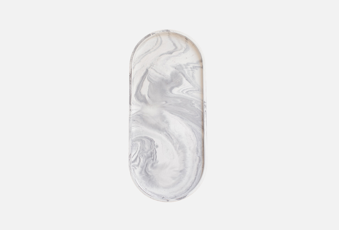 Овальный поднос ROKKYHOME Gray marble 1 шт поднос пластик 45х33 см овальный листья y4 6191