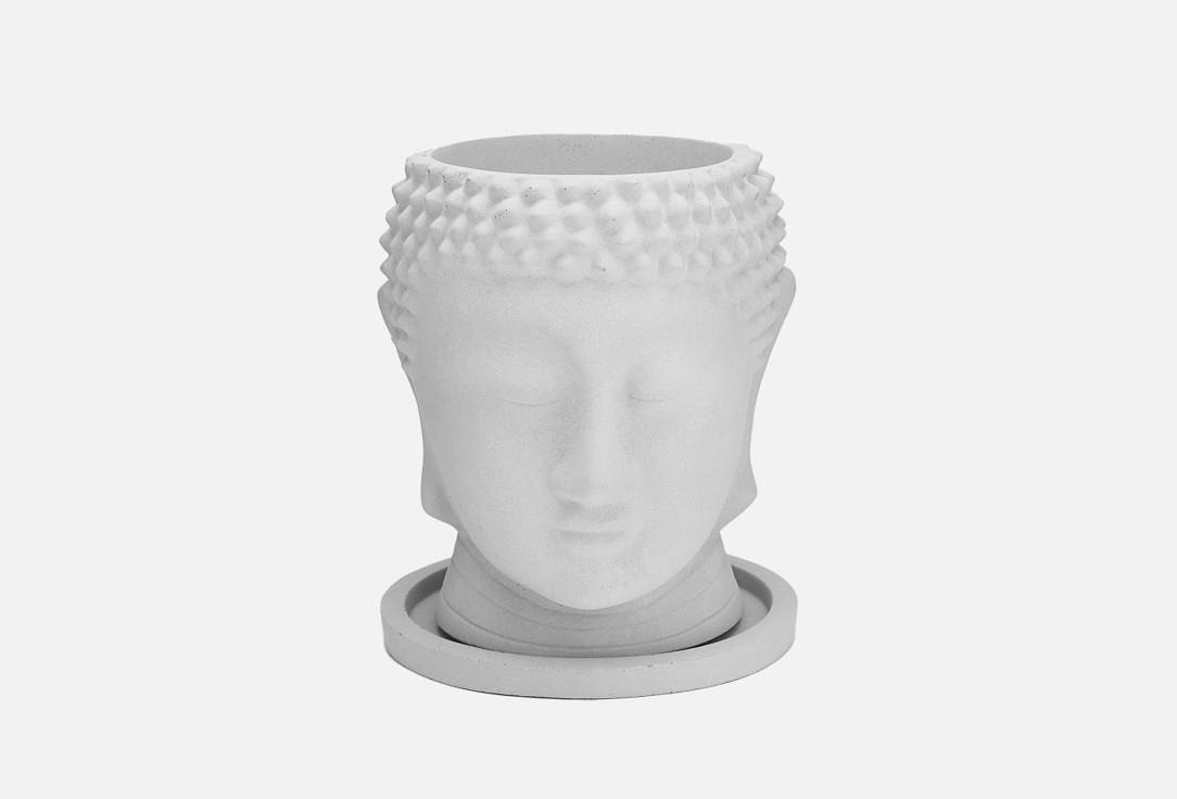 

Кашпо KASH.PO, Белый, Будда с поддоном 1 шт