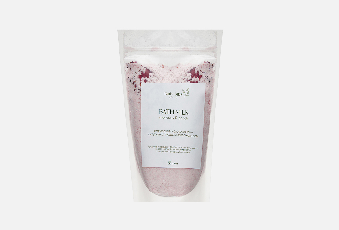 

Смягчающее молоко для ванны DAILY BLISS SKINCARE, Strawberry & peach 250 г