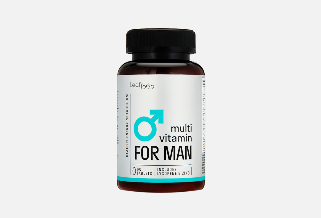 Комплекс витаминов для мужского здоровья LeafToGo Виатмин С 60 мг, Витамин К 80 мг в таблетках 