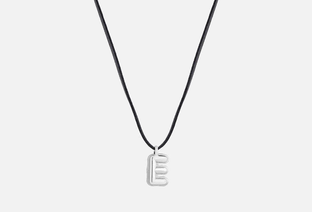 Изображение товара Серебряная подвеска-буква Е из серебра 925 пробы, родирование, вес 0.004 г