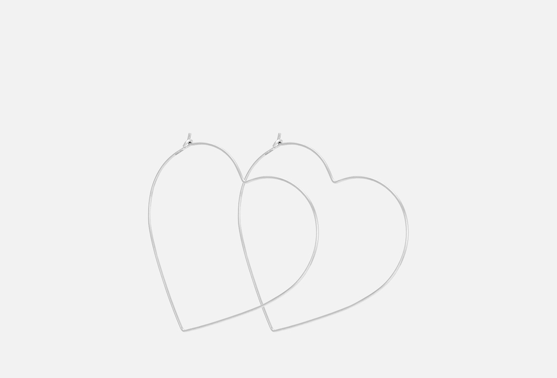 Изображение товара Большие серебряные серьги в форме сердца для женщин 925 пробы