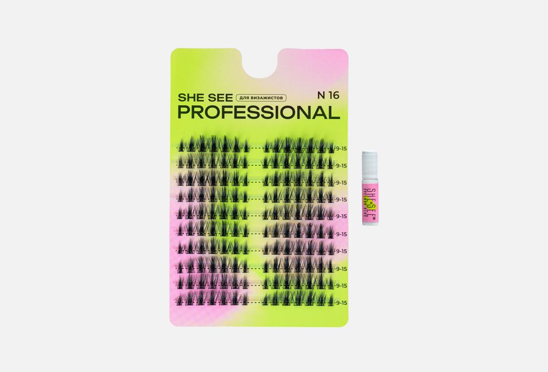 Изображение товара Накладные пучковые ресницы SHE SEE Star с клей и стикерами 10 линий