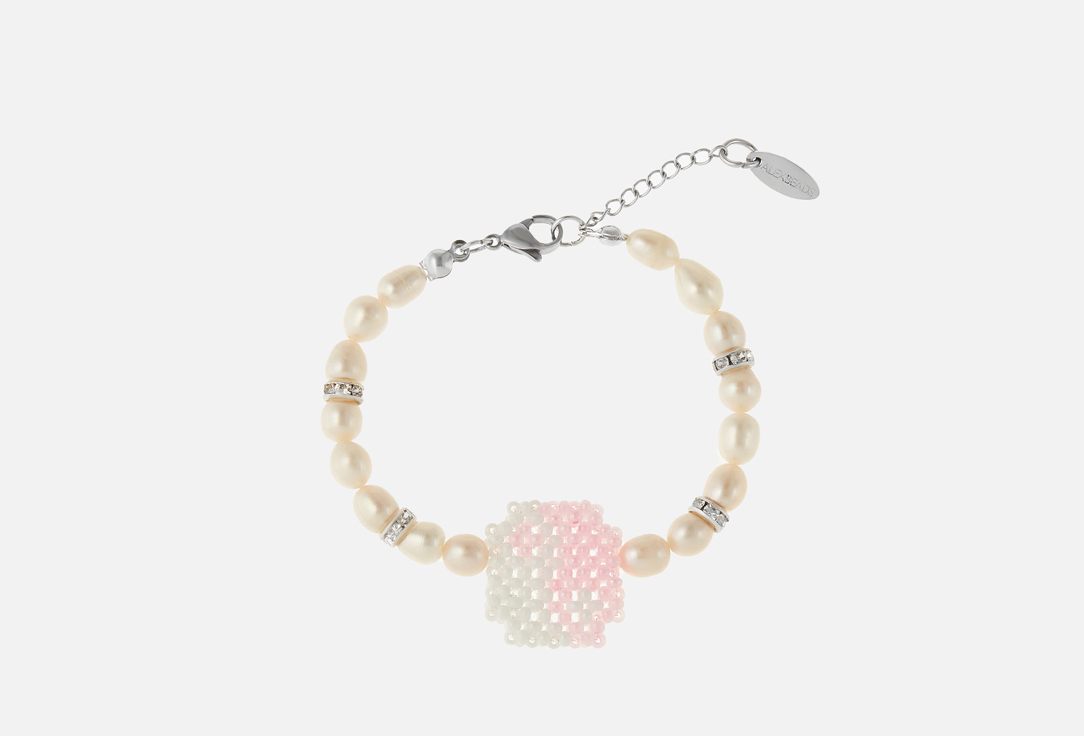 Изображение товара Женский браслет из серебра с речным жемчугом и бисером Komsi Brand